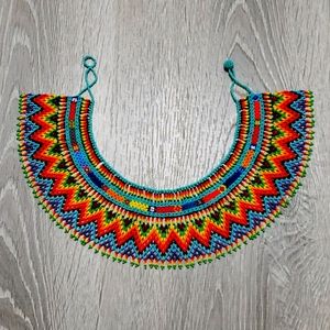 Huichol Beaded Collar Necklace